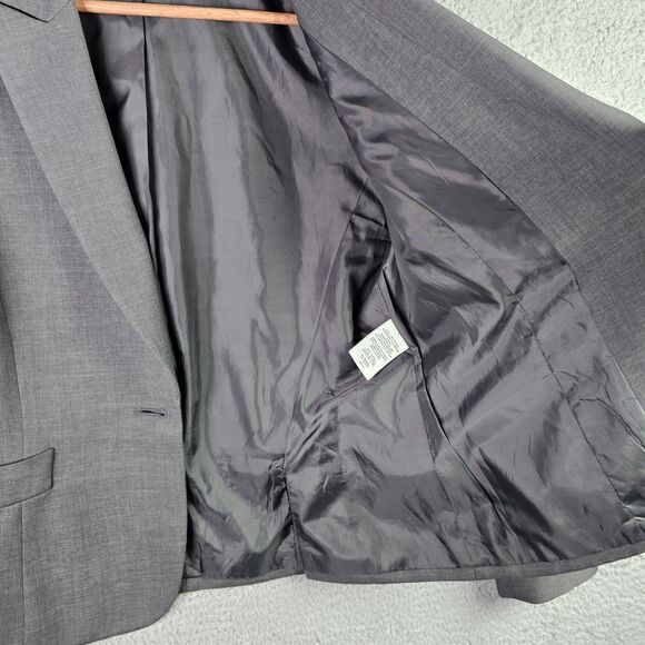 Nine West Gray Blazer Jacket 14 Double Vent Classic Career Wear Tailored Lined - Picture 6 of 16